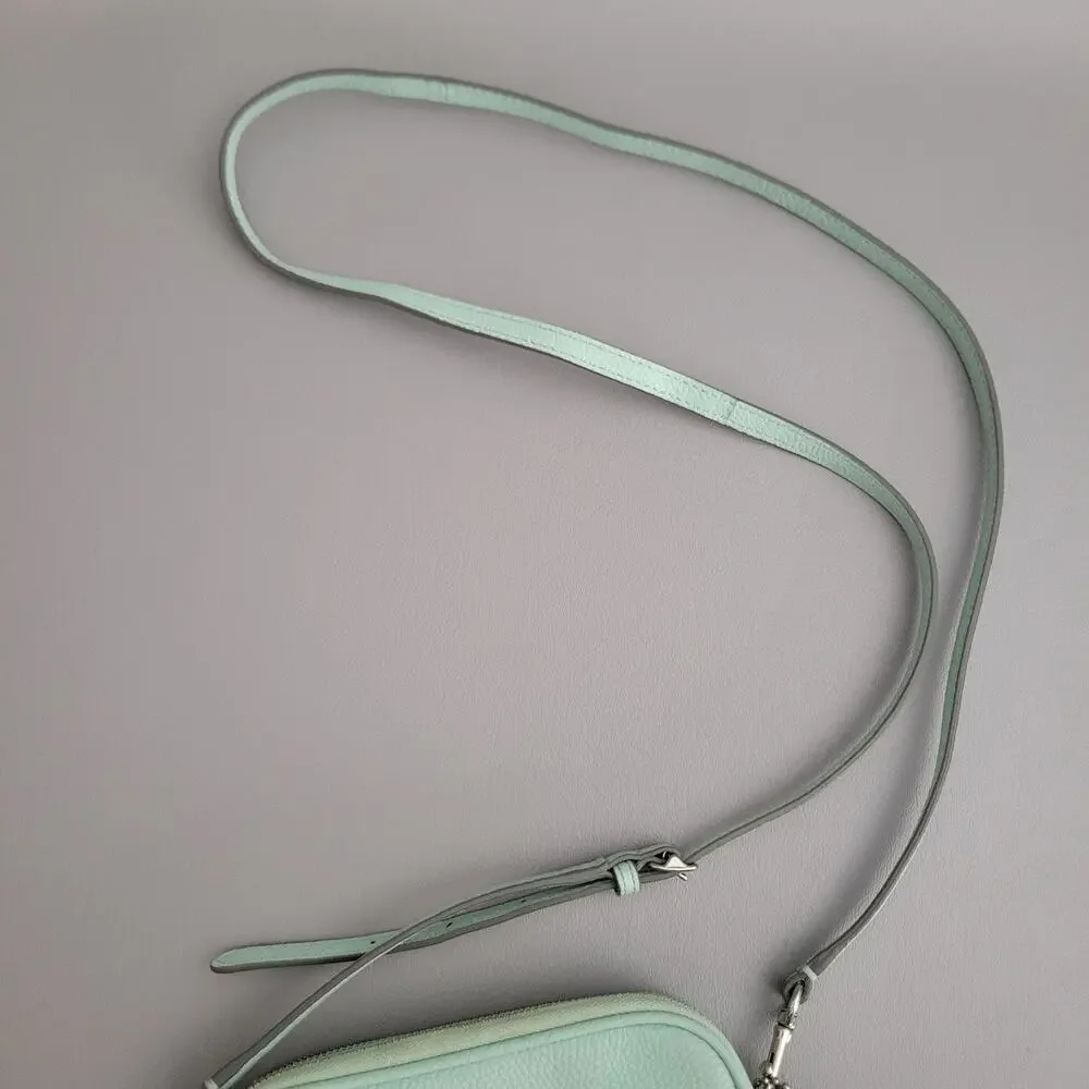 Coach Jes Tiffany Blue crossbody Double Zip Mini